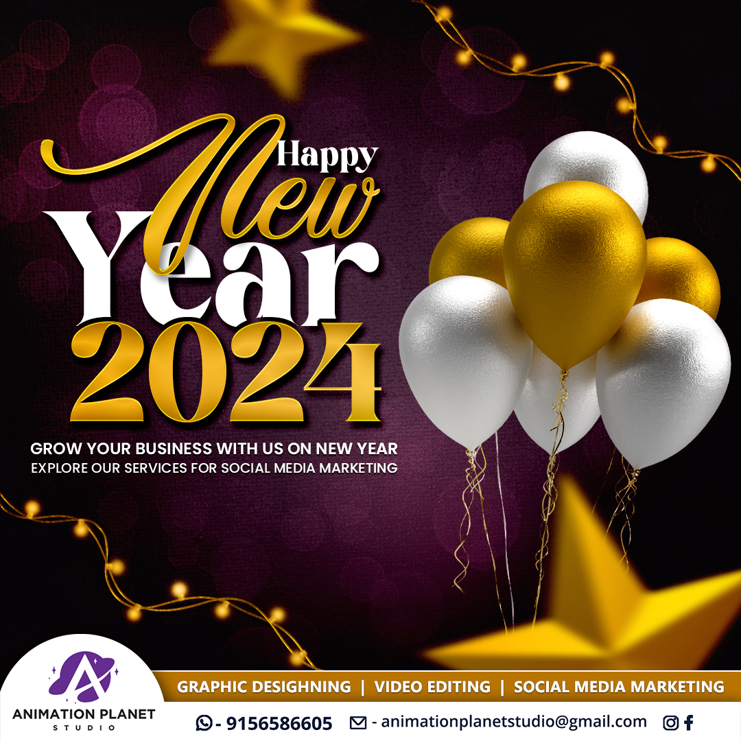 Happy New Year... 🎇🎉💫
Grow Your Business with Us On New Year
Explore our services for Social Media Marketing
.
.
.
.
#happynewyear2024 #happynewyear #newyearparty #newyearmemes #newyearpost #socialmediamarketing #growyourbusiness #digitalmarketing #animationplanetstudio