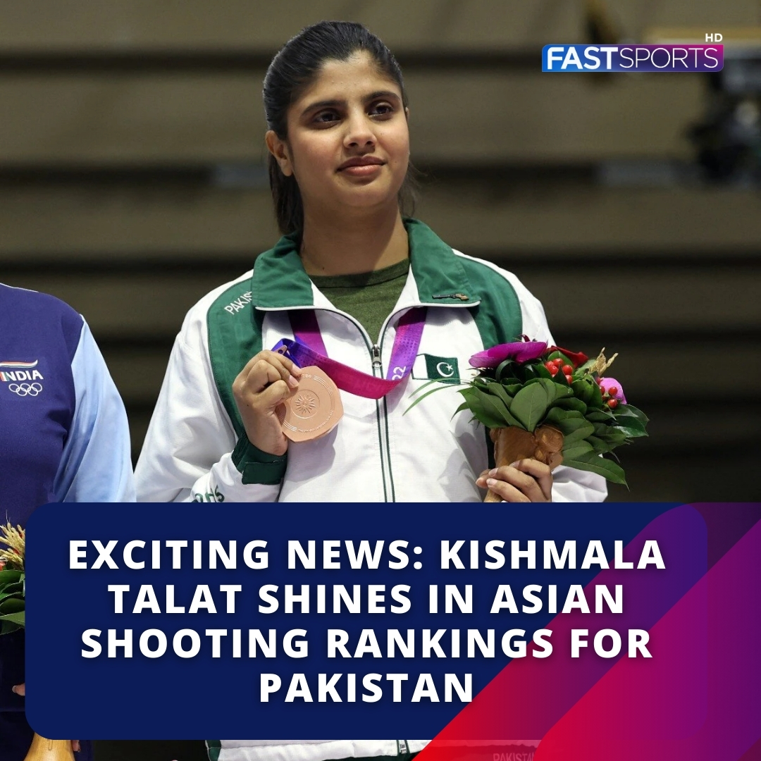 fastsports_PK's tweet image. 21-year-old Pakistani sports shooter Kishmala Talat clinches 5th spot in the Asian Shooting rankings! 🇵🇰🔫

#kishmalatalat #shooting #ranking #Pakistan #sports #sportsnews