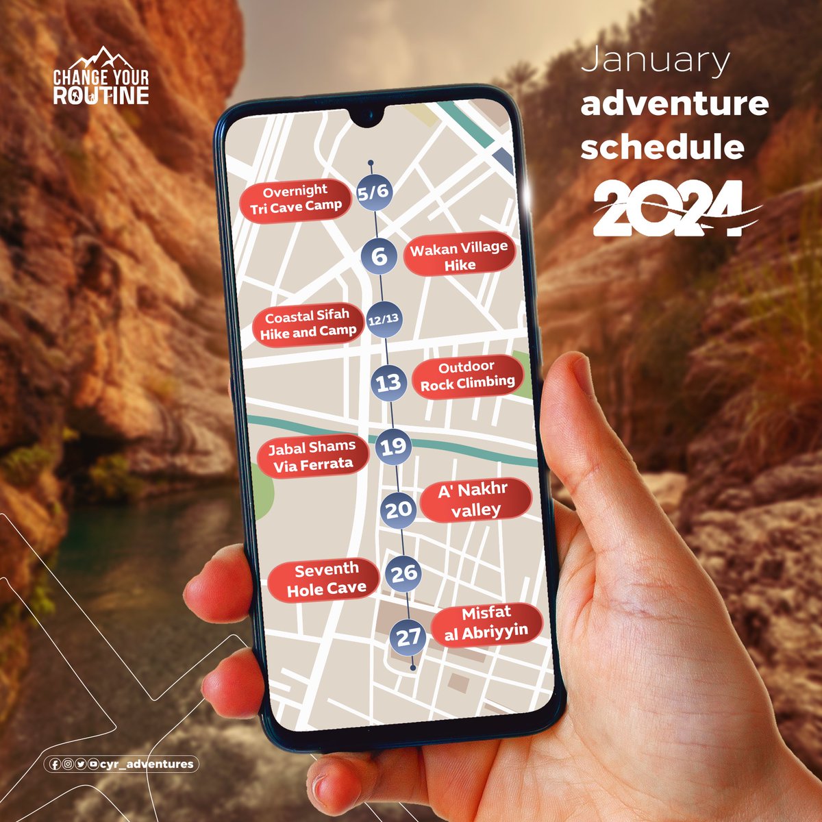 cyr_adventures's tweet photo. Book your next adventure now 
Website link in bio👆📱

😍 احجز مغامرتك الآن 
عبر موقعنا الإلكتروني المرفق 
في البايو 👆📱

#غير_روتينك #سلطنة_عمان #هيثم_بن_طارق #مغامرات #رحلات #هايكنج #فيافيراتا #كهف_تري #العام_الجديد_2024 #السنه_الجديده https://t.co/Qp6gEmfTDO