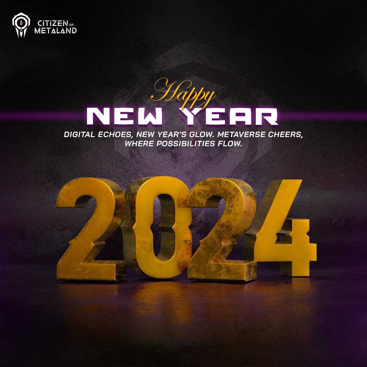 'Stepping into the #metaverse with style! ✨ #CitizenofMetaland wishes you all a Happy New Year filled with #blockchain breakthroughs, #augmented achievements , and limitless joy. Let’s make 2024 an unforgettable chapter in our digital saga!'🌐🥂#MetaverseCelebration…