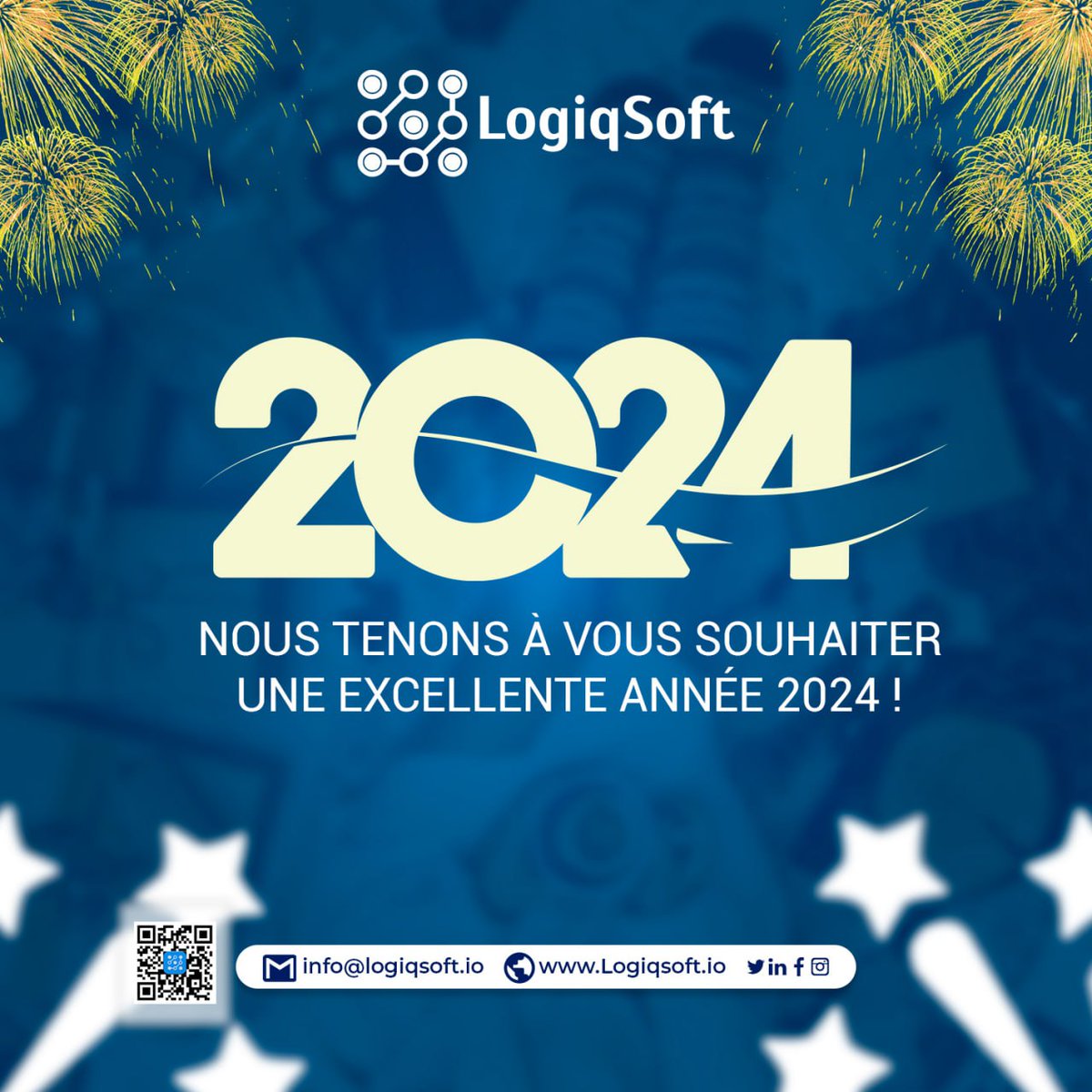 LogiqSoft's tweet photo. C’est déjà le début d’une nouvelle année ! 🎉🎊

Nous vous souhaitons une bonne année 2024 🚀🌟

Notre mission reste la même : fournir des services et des solutions de la plus haute qualité à nos clients et un environnement productif et innovant. 💼💡🤝 https://t.co/wvZfXyzutq