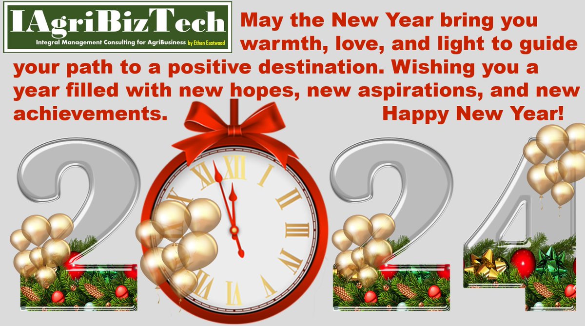 #happynewyear Thanks to those ones who walked last 2023 with us! May 2024 be a time of renewal, growth, and prosperity. May you achieve your goals and create lasting memories. Wishing you a Happy New Year and a wonderful journey ahead! @IAgriBizTech