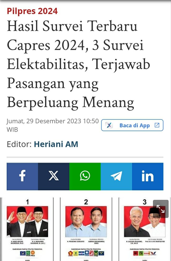 ignasbowo's tweet photo. Paslon 02 masih UNGGUL‼💕
Sekalipun pendukung 03 sdh geber2 knalpot sampai jebol, ternyata gak ngaruh, malah 03 makin nyungsep di bwh 01😩

#PrabowoGibranBanjirDukungan https://t.co/HQ6swzDb08