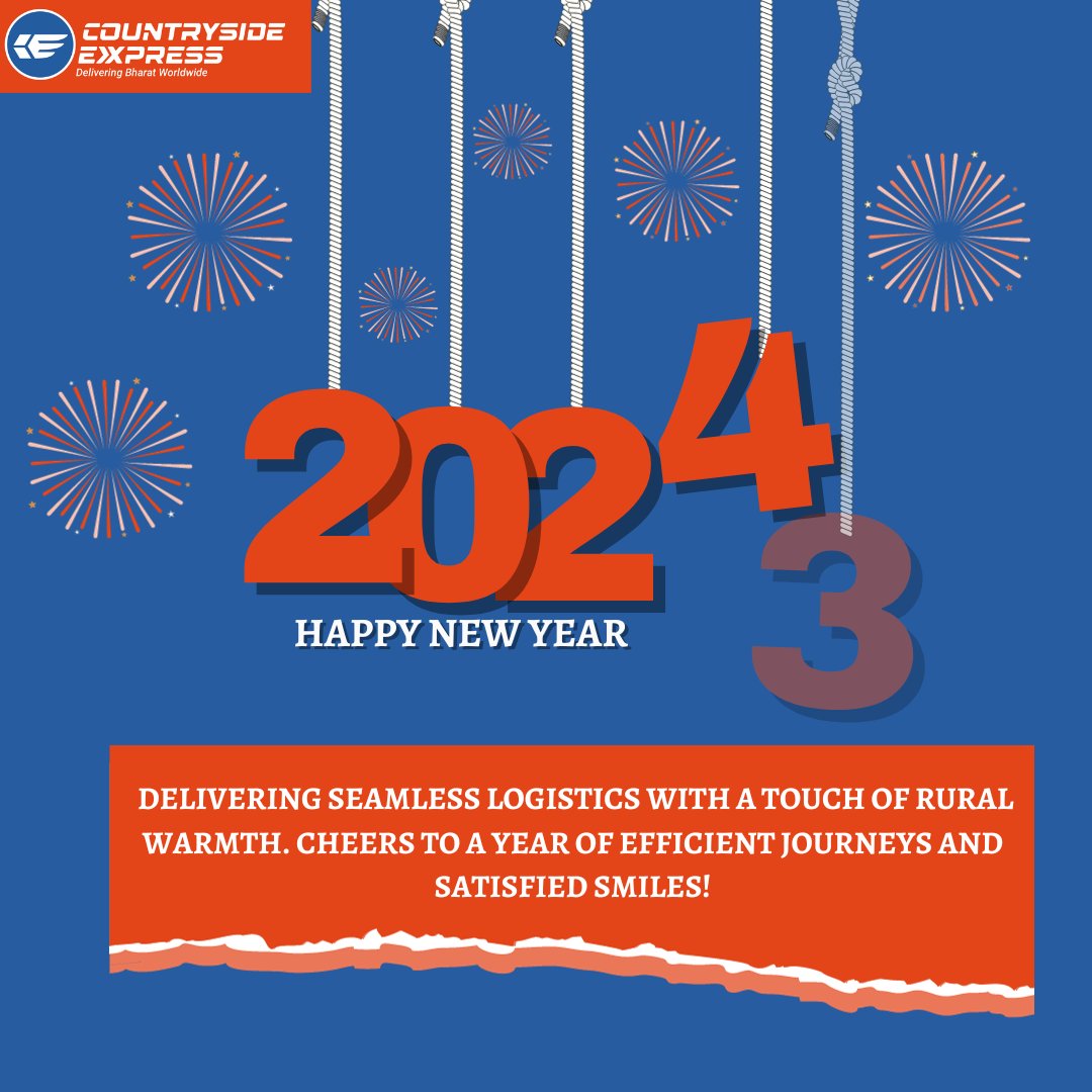 CSEXLogistics's tweet image. Countryside Express Logistics wishes you a journey of efficiency, charm, and delightful deliveries in 2024. Here&apos;s to resolutions that resonate and logistics that leave lasting impressions. Cheers to a year of seamless experiences!
#CountrysideExpressLogistics #LogisticsGoals