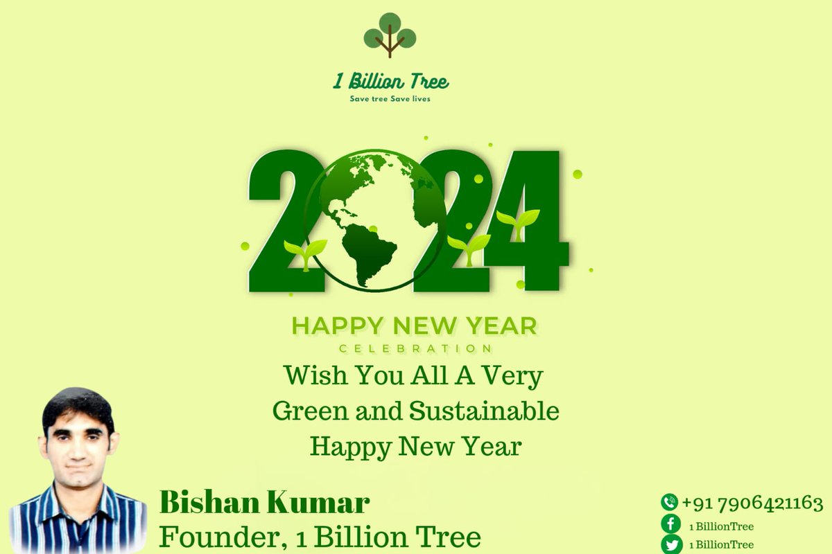 1billiontree's tweet image. Here's to embracing the unknown and savoring the moments that await in the chapters of the upcoming year! Adiós, 2023, and a hearty welcome to the adventures of 2024! #HappyNewYear #1billiontree #climatechange #COP28 #GlobalWarming