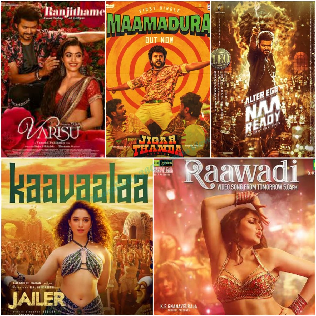 My360CinemaView's tweet photo. My 2023 #Top5 Favourite Folk/Fast Beat Songs
1. #Ranjithame - #Varisu
2. #Kaavaalaa - #Jailer
3. #MaaMadura - #JigarthandaDoubleX
4. #NaaReady - #Leo
5. #Raawadi - #PathuThala
#HappyNewYear https://t.co/Hulw3GuFZE