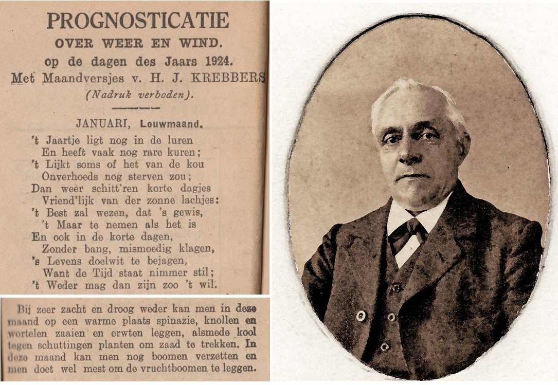 Vandaag een ‘maandversje’ uit 1924 voor de louwmaand januari van de in Gelselaar geboren schrijver H.J. Krebbers (1852-1936). Hij publiceerde een reeks maandelijkse gedichten in de Zutphensche Almanak, waaraan hij vele jaren meewerkte. Zie Facebookpagina facebook.com/profile.php?id….