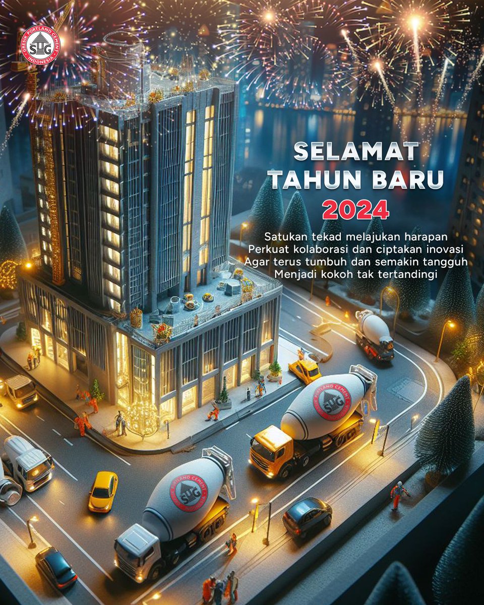 Akhirnya tiba juga di pergantian tahun, #SahabatSG! 

Jadikan pengalaman berharga di 2023 sebagai pelajaran hidup untuk terus melangkah maju, agar perjalanan di 2024 makin #KokohTakTertandingi 

Selamat tahun baru 2024 bagi kita semua! 

#SemenGresik
#tahunbaru2024