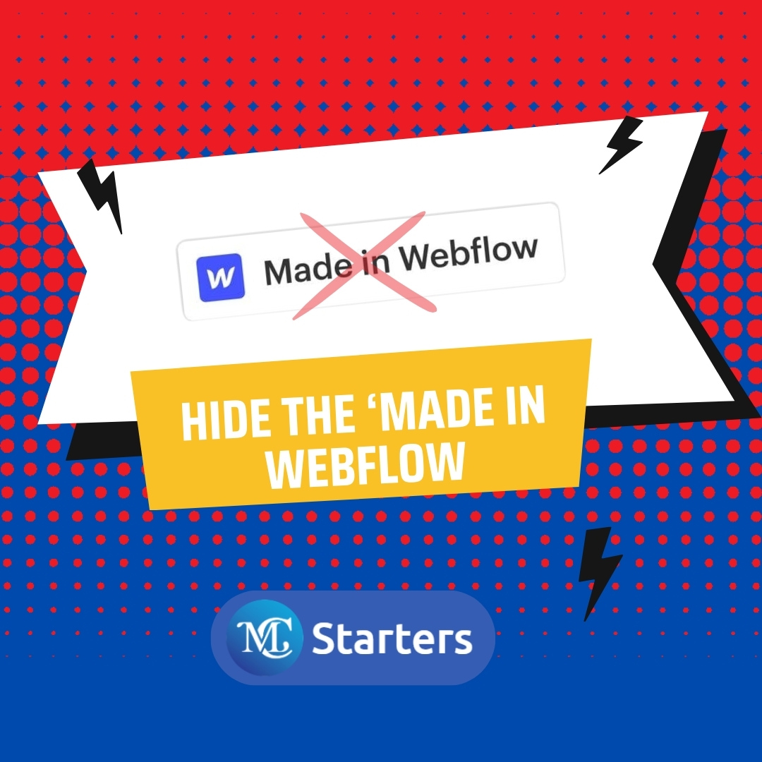 mc_starters's tweet image. How To Hide The ‘Made In Webflow’ Badge
Ditch the 'Made In Webflow' badge like a pro! 🚀  💻✨ #WebDesignHacks #NoMoreBadges.
Learn more:  👉 mcstarters.com/blog/hide-the-…
#McStarters #webflow #website #templates #business #web
