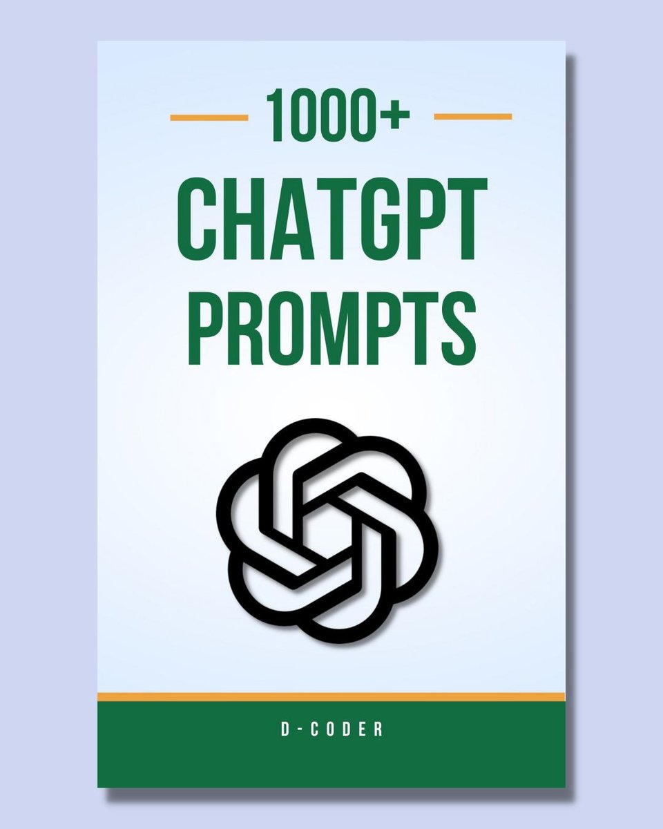 Prompt engineers make $250-350k yearly. That's why I prepared '1000+ Advanced ChatGPT-4 Prompts' for you. You will get: • 19+ chapters • 1000+ Advanced ChatGPT-4 Prompts And for 24 hours only, it's FREE! To get it: • Like • Reply 'Pro' • Follow me (so that I can DM)