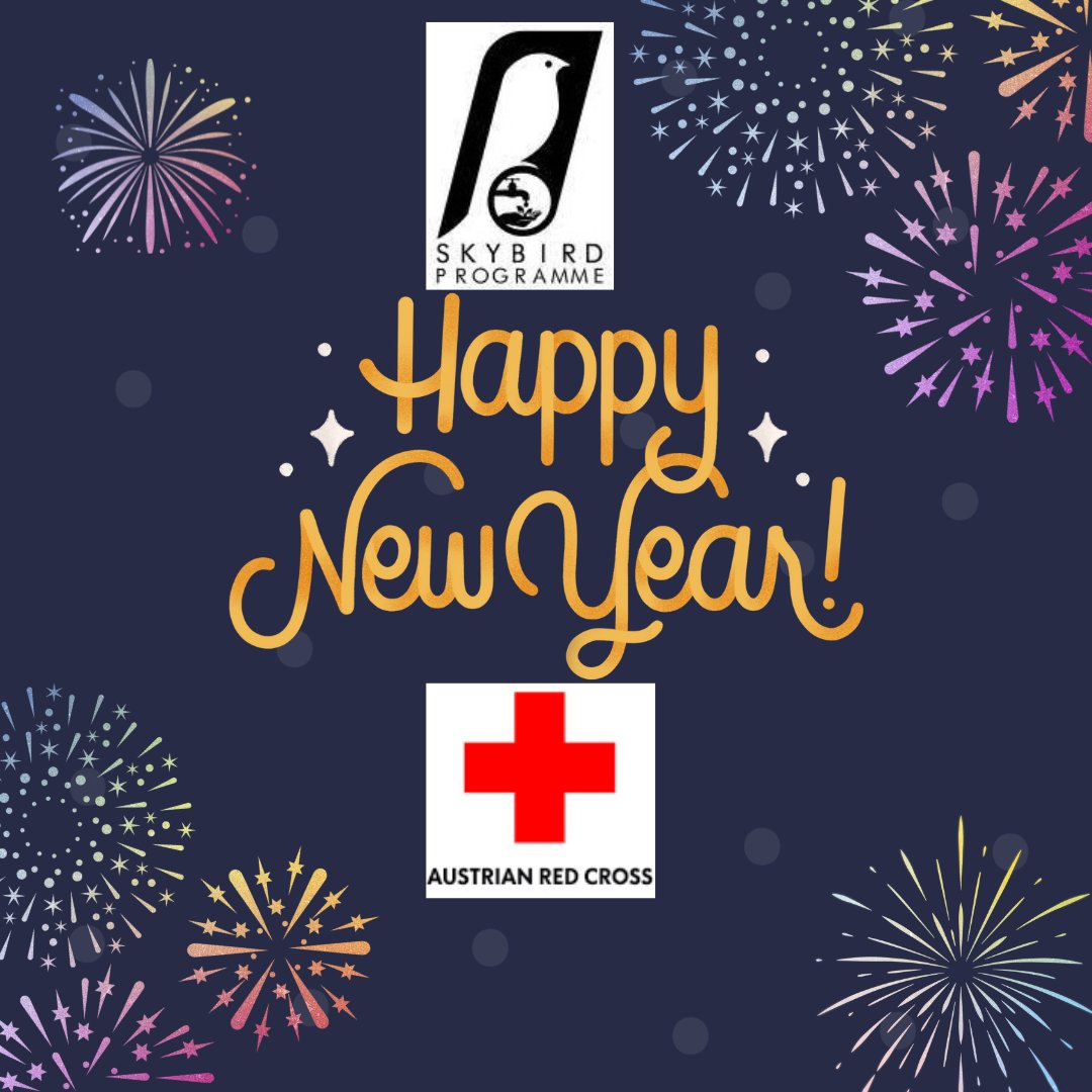 #HappyNewYear2024 from us the #Skybird Team of the <a href="/roteskreuzat/">Österr. Rotes Kreuz</a>. May this New Year bless you with health, wealth, and happiness.