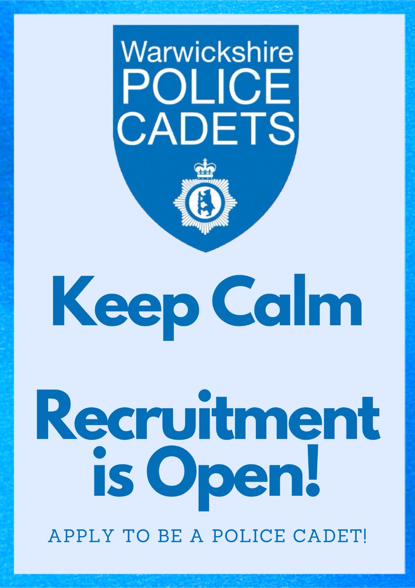 Applications are open for 3 cadet schemes
 
North Warwickshire covers North Warwickshire Districts forms.microsoft.com/e/AZnEzhWDAn

East Warwickshire Cadets covers Rugby Borough forms.microsoft.com/e/egVqW32eSg

South Warwickshire Cadets covers South Warwickshire district forms.microsoft.com/e/eHceTpUHXA