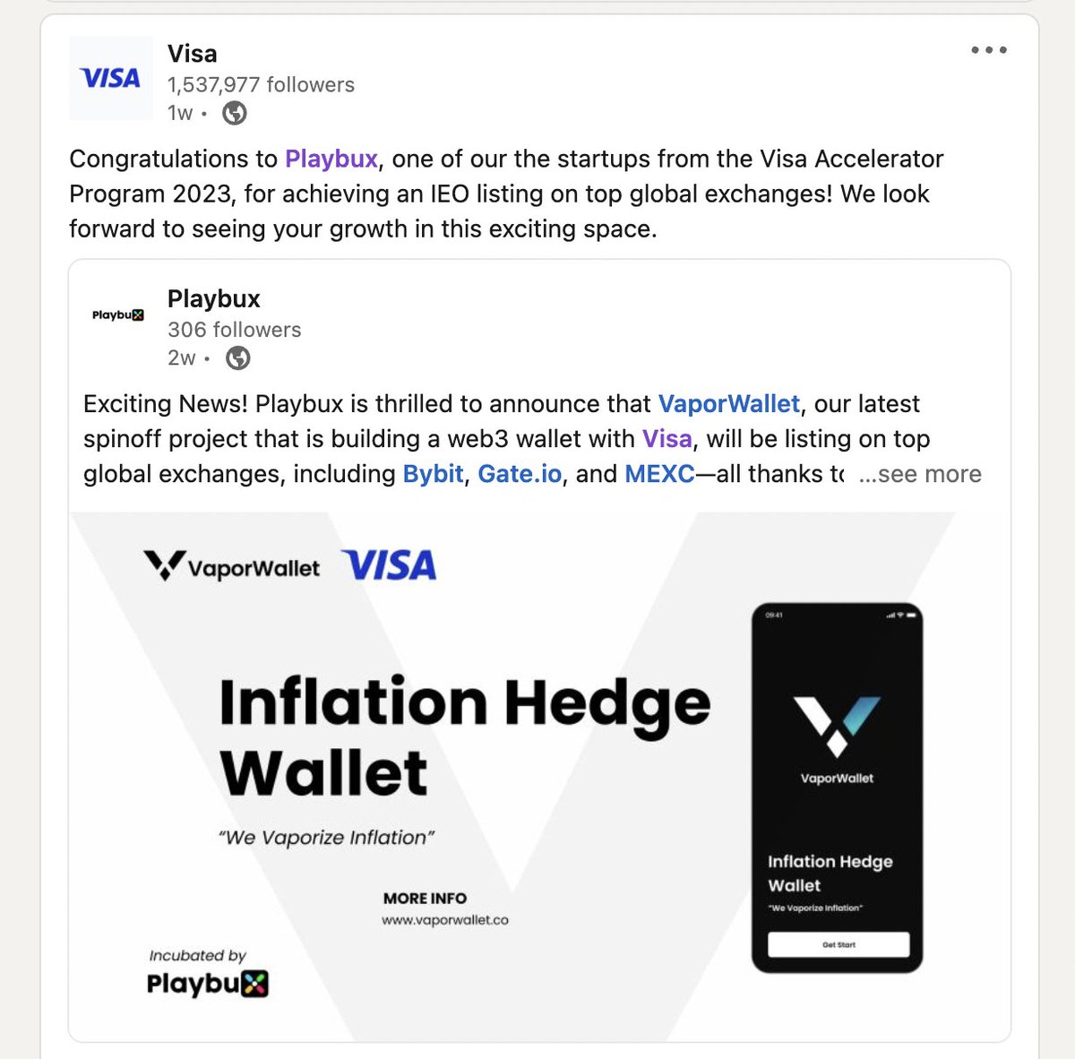 Introducing #VPR Token, the heart of #VaporWallet, 1st web3 company in Asia backed by #VISA and the same team incubated by #BinanceLabs🌟

✅Listing on global CEXs, Bybit, Gate.io, MEXC, and Pancakeswap
✅January 4th at 10:00 UTC 🔥

Don't miss out on the