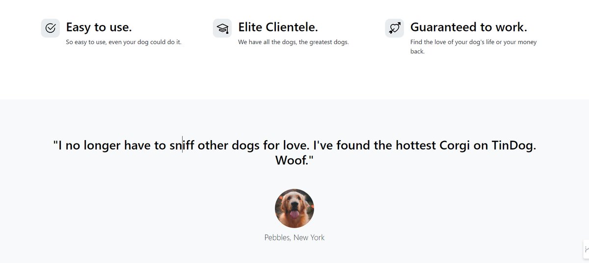 YuvrajShandily4's tweet photo. Today,i created a project using Html,css and Bootstrap that is Tindog
that is tinder for dog๐
thanks to @yu_angela for the great course on udemy.
https://t.co/HpM2BNnP0p
#webdevelopment #webdeveloper #programming #Coding #Udemy #CodeNewbie #100DaysOfCode #DevCommunity #FrontEn https://t.co/vfvZnCOad2