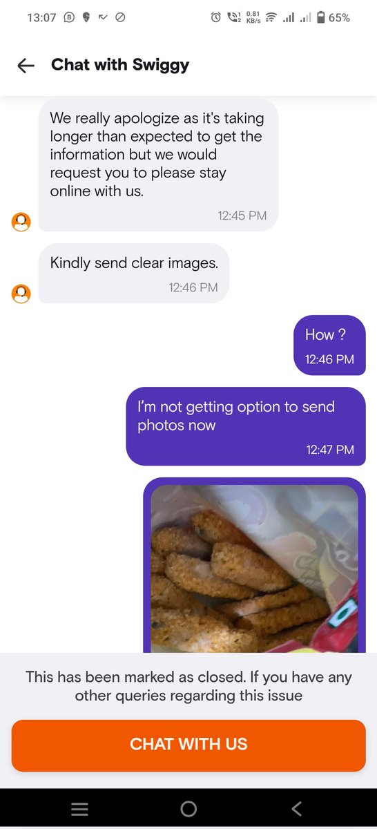 I ordered frozen food from <a href="/Swiggy/">Swiggy</a> instamart but it was bad and it had fungus in it, when I complained about it <a href="/SwiggyCares/">Swiggy Cares</a> just denied helping. I am attaching more pics in the comments. <a href="/SwiggyInstamart/">Guess Who?</a> you are such a worst example of bad service.