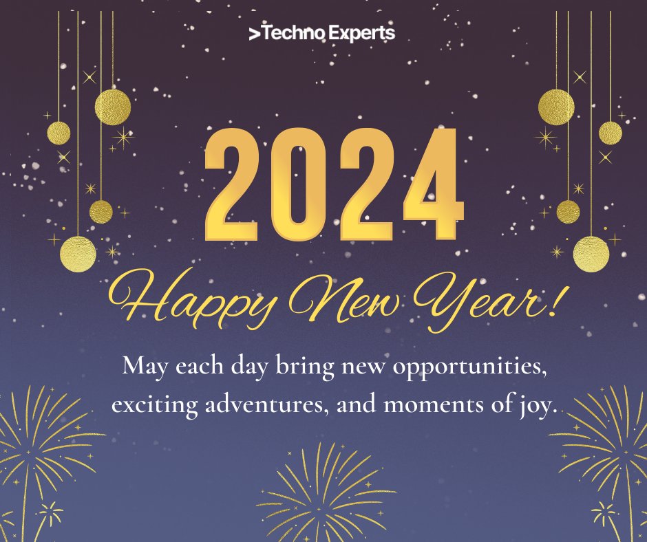 technoexpertsco's tweet photo. Wishing you a Happy and Prosperous New Year filled with positivity,  growth, and technological advancements!✨ #HappyNewYear #TechnoExperts  #Innovation #TechJourney2024 https://t.co/D0eHccQ5Wg