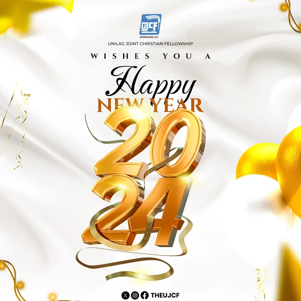 TheUjcf's tweet photo. The Unilag Joint Christian Fellowship (UJCF) wishes you a Happy New Year🎊💃🏾

May the year 2024 be a year of abounding Joy and laughter
May the Lord prosper the church with excellence in all ramifications🙏🏽

Have a wonderful New Year Beloved😍❤️

©️UJCF
#TCC https://t.co/lqw13lDeaO