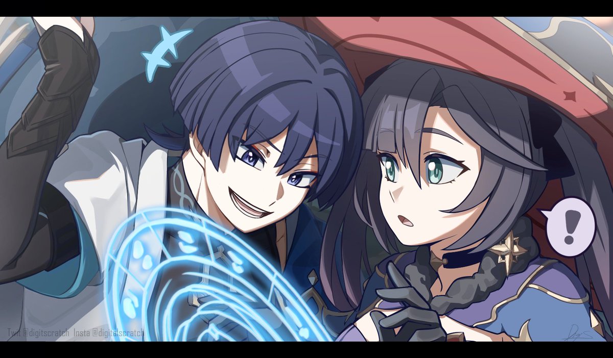 DigitScratch's tweet photo. Beginning the new year with scrmn art that took me the whole remainder of 2023 to finish 

Would you believe that this started as a simple comic 🥲

I hope I can carry this momentum into 2024
#scaramona #wandermona #GenshinImpact #原神 https://t.co/4ow3GYpMDN