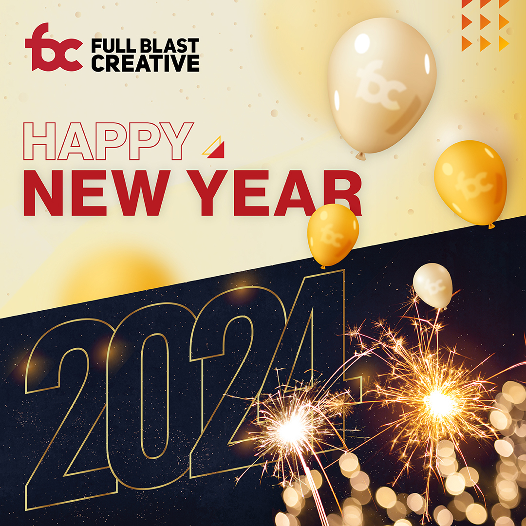 Cheers to new beginnings and endless possibilities! 🎉🥂 Happy New Year from the Full Blast Creative team. 🌟 

Thank you for being part of our journey. Here's to an amazing 2024. 🤩