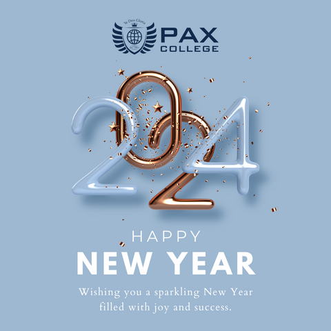 PaxCollege_'s tweet photo. As the new year dawns, PAX College extends heartfelt wishes for a year filled with success, growth, and happiness. May each day bring new opportunities and achievements. Here's to a prosperous and joyous New Year! 🎉🥂✨ #HappyNewYear #PAXCollegeProsperity https://t.co/Nf1ksUuheG