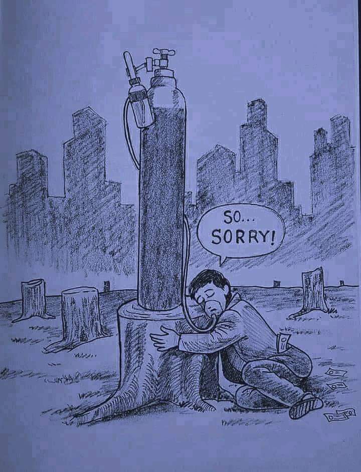 जो लोग हसदेव जंगल में पेड़ो की कटाई पर चुप है वे स्वयं अपने भविष्य को संकट में डालने के सबसे बड़े गुनहगार कहलाएंगे। कोरोना महामारी तो एक चेतावनी थी, अगर अभी भी जंगल और प्रकृति का विनाश बंद नहीं हुआ तो, आने वाले वक्त में तबाही का भयानक मंजर आपके सामने होगा। #SaveHasdeo