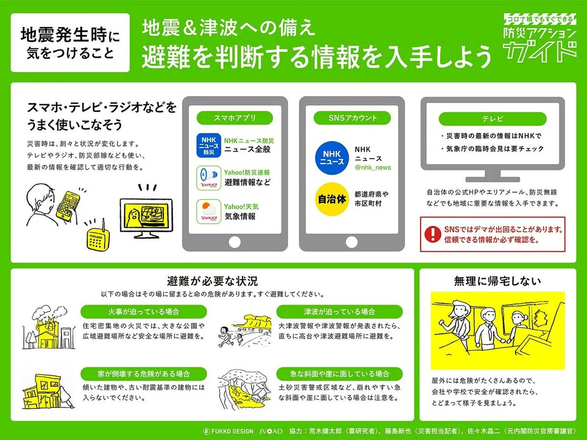 kawabou's tweet photo. 【拡散希望】
地震及び津波のときにとるべき情報、まとまっています。#FUKKODESIGN https://t.co/rl5ESYhwQu