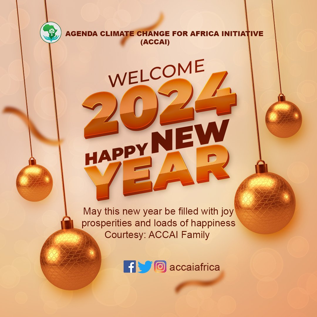 As we enter this new year, let's all continue to work tirelessly towards our shared mission of addressing #climatechange and #environmentalchallenges. Together we can make a difference and contribute to a better future for our continent and the world. Happy #NewYear2024