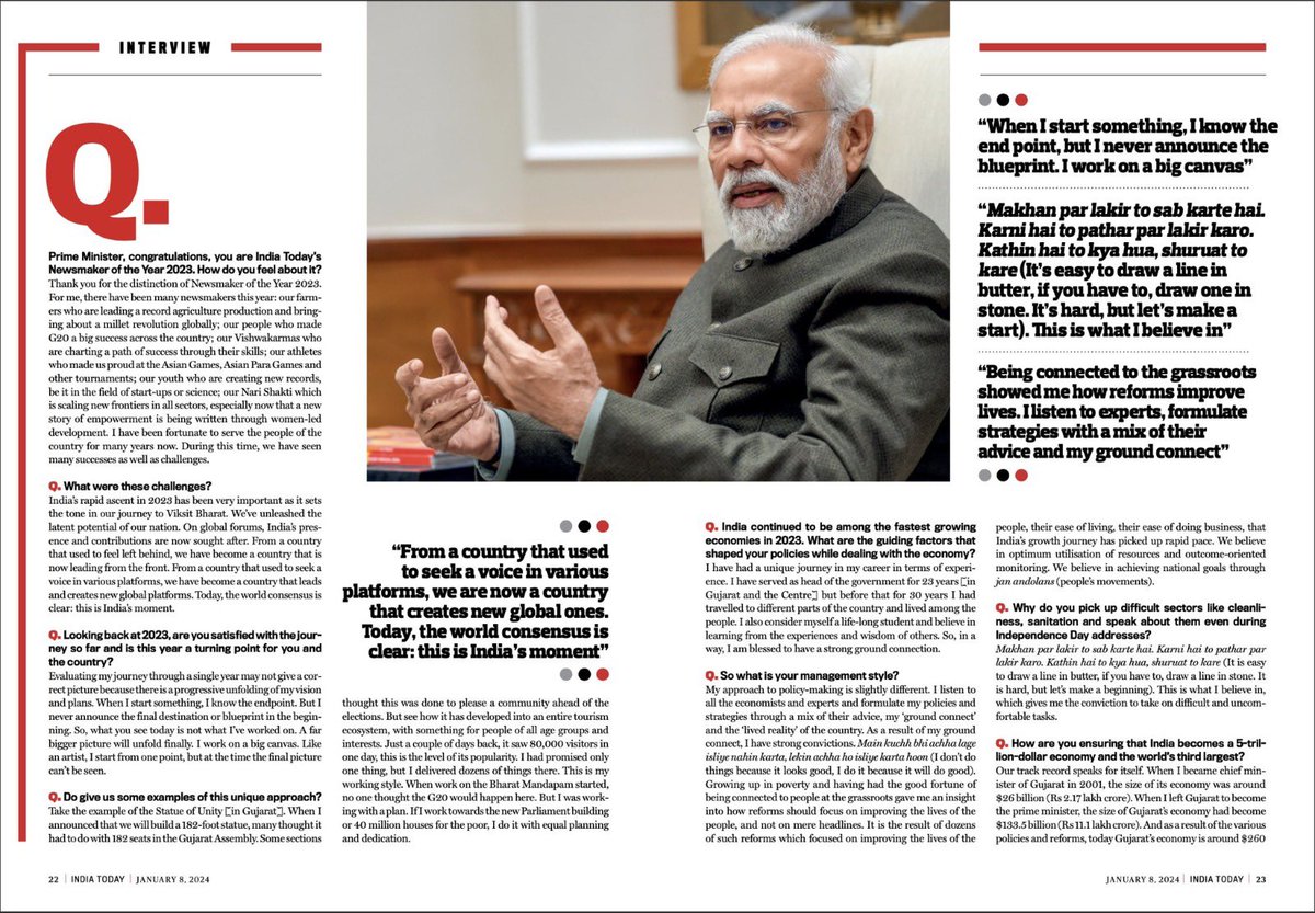 BelladArvind's tweet photo. In a must-read interview, our beloved Prime Minister @narendramodi assesses the performance of @BJP4India and lays out the vision for the future, prioritizing the welfare of our people and the nation.

#ModiAgainin2024 #ModiforNation #MODIfiedNation https://t.co/zTQE66RRWZ