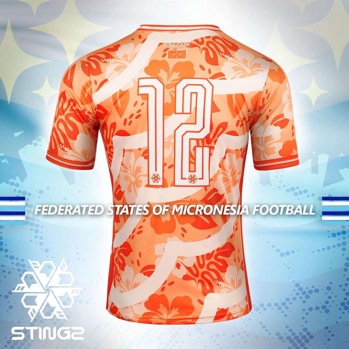 StingzProwear's tweet photo. Unveiled: 

In 2023, the Federated States of Micronesia Football Association (“FSM”) held its first ever futsal competition in Pohnpei funded largely from shirt sales after Stingz™️ custom designed and supplied kits for Yap, Chuuk, Kosrae and Pohnpei that sold across the world with all profits going towards flying the players to the event.

This year, we are taking our support for FSM to the next level, and are proud to unveil the official 2024 GK/Third playing jersey in the new year!

The new GK/Third jersey comes in a tonal coral and orange colourway. Featuring a crew neck construction, the jersey adopts a negative space design approach with angled hoops in a wave design with bold floral overlay, a nod to the Pacific sunset and tropical flora.

Best of luck in the coming year and we look forward to seeing the men and women of the Federated States of Micronesia participating in their first international fixtures shortly.

Available to purchase on pre order form 04.01.2024