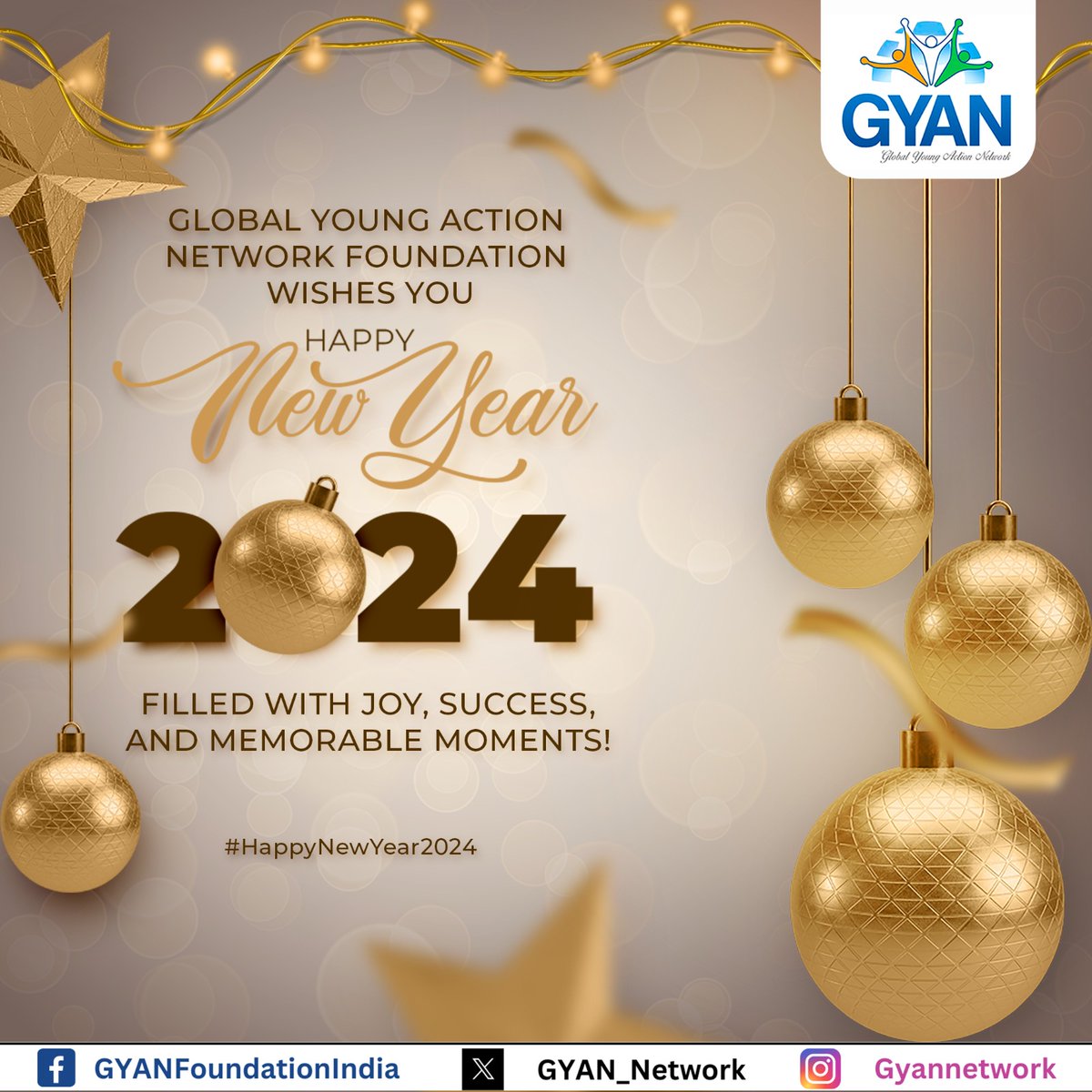 GYAN Foundation wishes you Happy new Year 2024 filled with joy, success and memorable moments. 
#HappyNewYear2024
