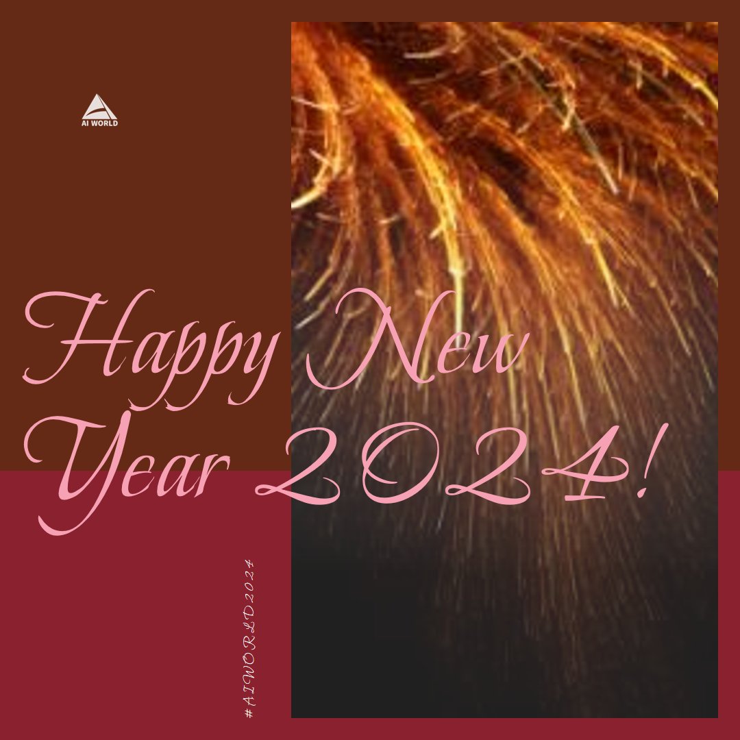 Wishing everyone a Happy New Year! 🎉 

May this year bring boundless success, innovation, and prosperity. ❤️
AI WORLD is gearing up for an exciting journey ahead, and we're grateful to have you all on board. 

Let's make 2024 a year of breakthroughs and advancements! 🚀 #AIWORLD