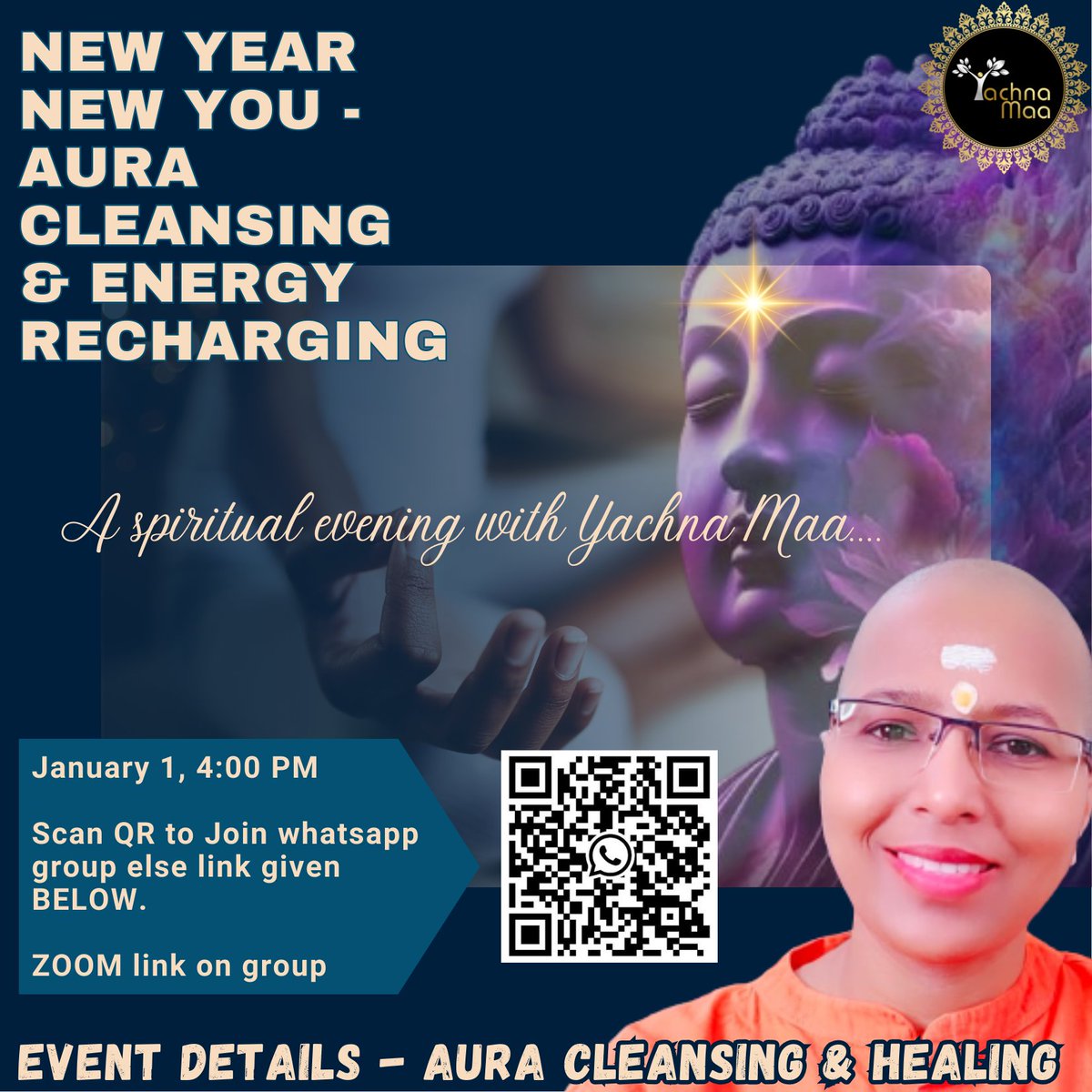 YachnaMaa's tweet photo. 🌟✨ Join us for a divine New Year's Eve experience!
✨ Date: Jan. 1st, 2024 
🕖Time: 4:00 PM
📍 Where: Zoom Meeting (Link in WhatsApp)
📲 Scan QR code or use link to join our WhatsApp community: https://t.co/PlGUXQUVNs
#HolisticHealing  #yachnamaa https://t.co/rsvArQYZz8