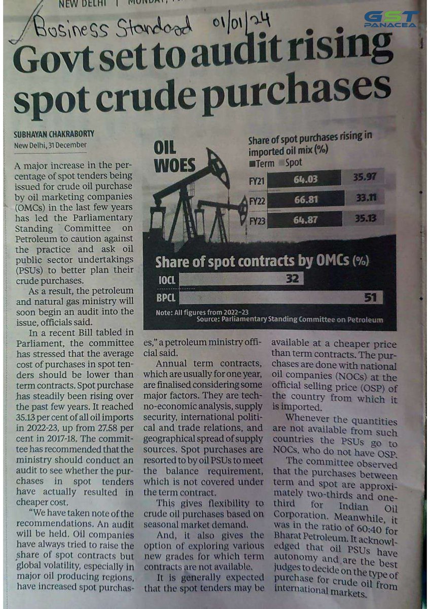 Govt set to audit rising spot crude purchases

 #GovernmentAudit #SpotCrude #CrudeOil #EnergySector #OilIndustry #AuditProcess