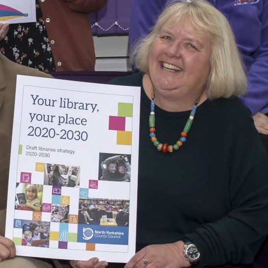 nylibraries's tweet photo. Congratulations to our recently retired General Manager Chrys Mellor @28puffins who has been awarded a British Empire Medal in the New Year's Honours list for her work with public libraries in North Yorkshire - here she is at the launch of our strategy in early 2020 https://t.co/SrvWLkox0S