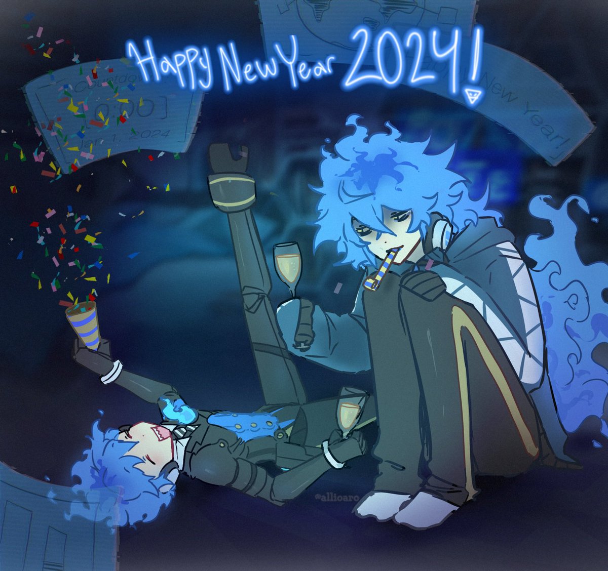 allioaro's tweet photo. happy new years! i haven’t posted much this last few months, but i want to thank twst for making my year so much brighter!!💙 #twst https://t.co/twzqB9ftu1