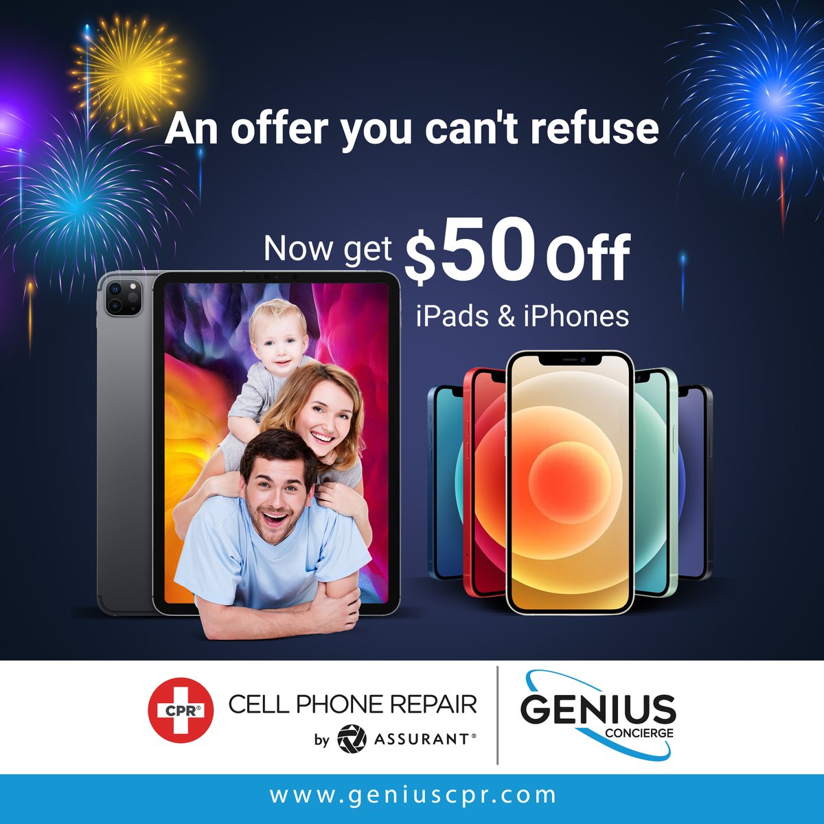 GeniusPhone_R's tweet photo. Genius CPR offers $50 off on iPads and iPhones! Start savings while enjoying top-notch devices, repairs and expert service. Don't miss out.📷

📷 : https://t.co/uGu1ugXJBk

#GadgetDealsGalore #GadgetDealsGalore #DigitalDiscountFiesta #TechTreatsSale
#ElectronicsEpicSaving https://t.co/ZzNkRJkMrW