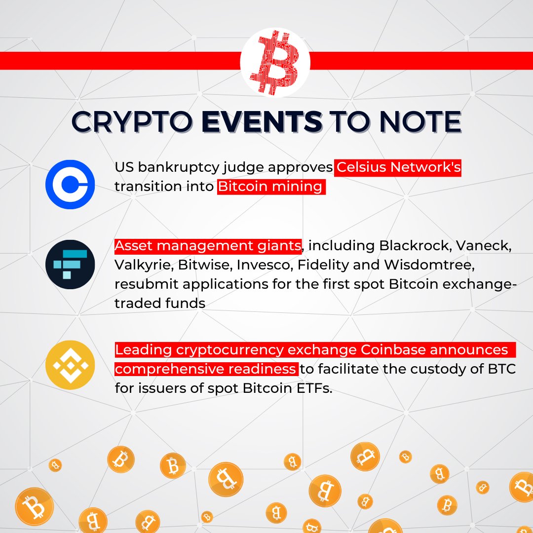 abplive's tweet photo. #ABPLiveCryptoWatch β’ #CryptoWeekAhead | Celsius Network's Pivot into #Bitcoin Mining, Race for Inaugural US Bitcoin ETFs & Coinbase's Preparedness for Spot Bitcoin ETFs
Check what's ahead for crypto investors this week: πhttps://t.co/hovkztwAza
#Crypto #CryptoNews #ABPLive https://t.co/EB3Sf4dM2E