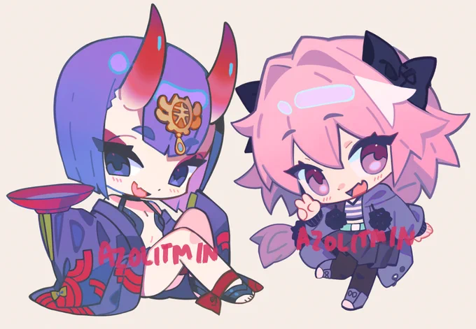 technically I drew these in 2023..! they are redraws of old FGO chibis I want to make a set of my fave servants at least because there's too many my hands cannot hold them all