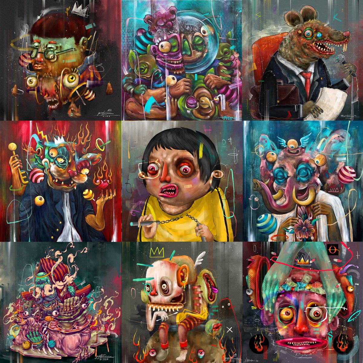 All artwork 2023, painting on canvas &amp; digital painting, thank you 2023 with all its roller coasters, welcome 2023

Happy New Year 2024
<a href="/NFTindonesia_/">NFTindonesia</a> 

#nft #nftart #CleanNFT #XTZ   #NFTs #earhole #NFTCollection #NFTCommunity #NFTartist #Solana #SolanaCommunity