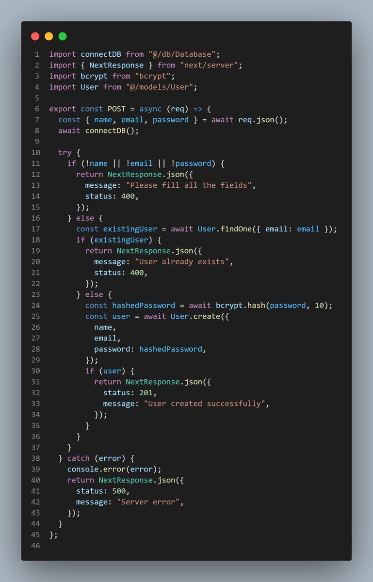 Riteshk_007's tweet photo. Hello connection,
I have created some login, signup and logout routes which are using Mongoose schema and I have created them on NextJs. hope this helps you.
#happycoding #nextjs #HappyNewYear #happynewyear #code #backenddeveloper #loginpage #signup #jwt #bcrypt #frontent https://t.co/ROdLhqHN1h