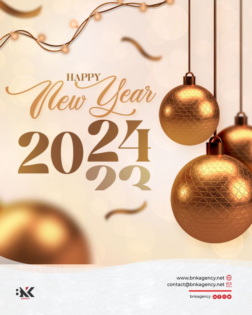 bnkagency's tweet photo. Bonne année 2024 à tous.🙏🏽🎊
Que cette année soit couronnée de succès pour chacun.
#BnkAgency #BonneAnnée #2024 https://t.co/LRGHmQaaZu