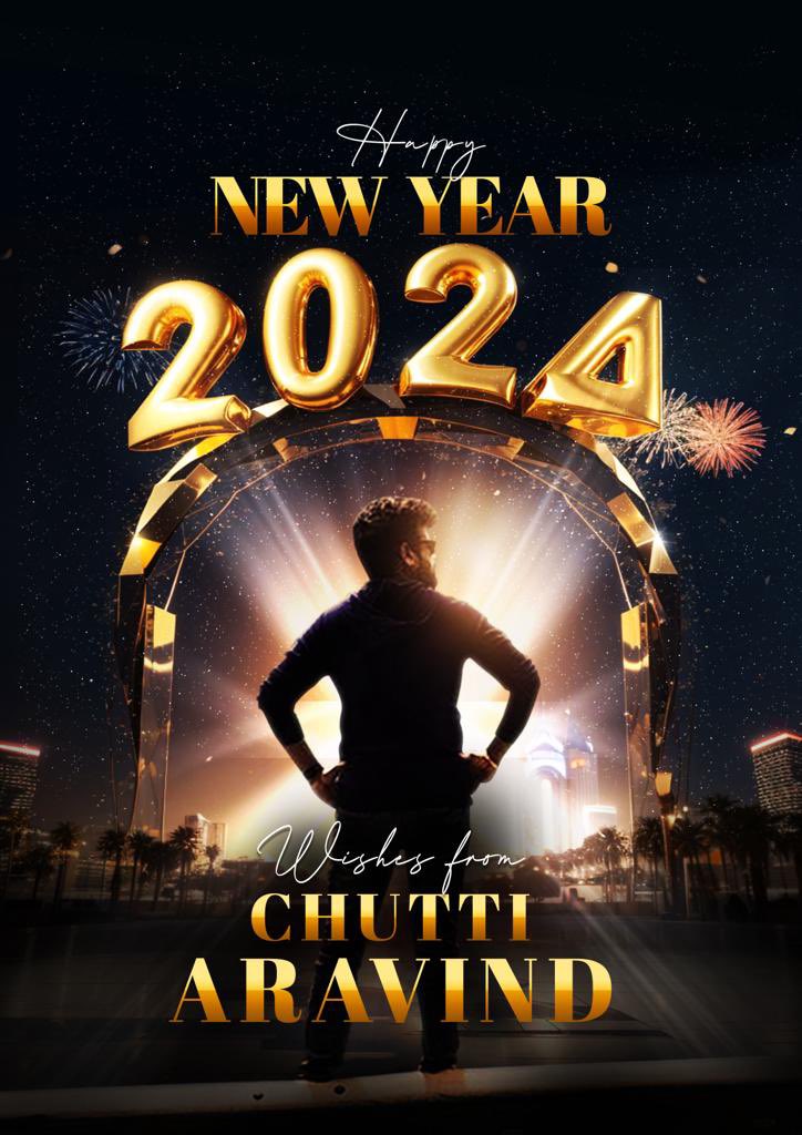 Entering 2024 with full good vibes, joy & happiness✨ Have a fantastic year ahead..!🥳 #HappyNewYear2024 #ChuttiAravind