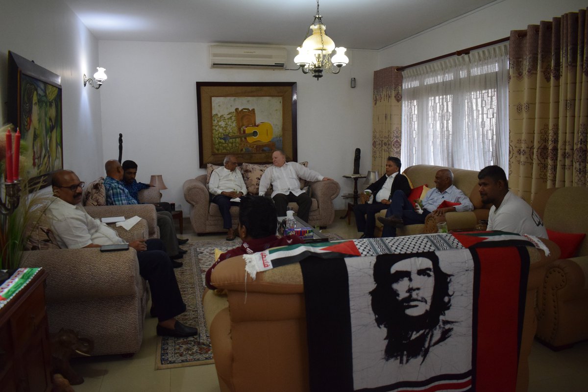 EmbaCubaSriLank's tweet photo. in #SriLanka celebrated the #65AnniversaryOfTheRevolution, with friends and members of solidarity with #Cuba. Ambassador @AndresMarceloG expressed that #Cuba will be victorious in its efforts to move forward with commitments, resistance and victories. #ThisIsTheRevolution https://t.co/NwMytGl2VF