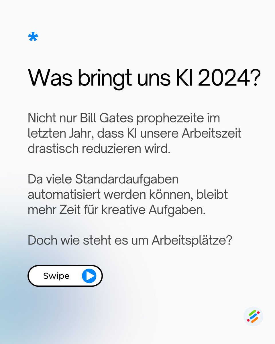 Neuro_Flash's tweet image. Happy 2024!
KI hat im letzten Jahr die Welt durcheinander gewirbelt.
Und auch in 2024 kommt Großes auf uns zu!
Doch wie nutzen wir die neue Technologie am besten?
Unsere Idee findest du in den Slides. 
#ai #ki #neuroflash