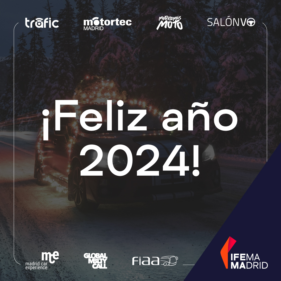🎄Desde #IFEMAMOTOR os deseamos un Feliz Año a todos, y como siempre, esperamos que este 2024 vaya todo sobre ruedas! 🚗🏍️