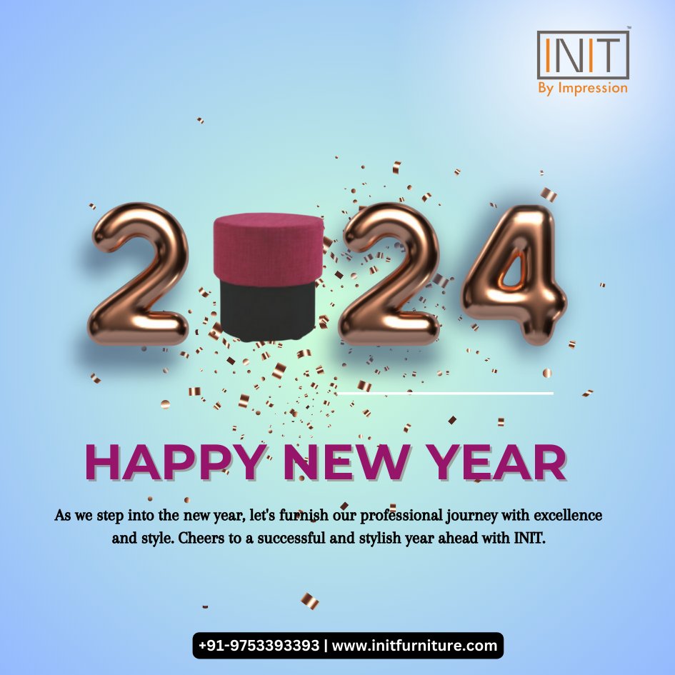 InitFurniture's tweet photo. Turning the page to a stylish new chapter with INIT. Here's to a year filled with comfort, design, and endless possibilities! 🎉✨
Impression Furniture Industries Pvt. Ltd.
Contact Us: +91-9753393393
#happynewyears 🌐✨ #ImpressionProfessionals #NewYearGoals #interiordesigner https://t.co/yEqv9SoRgM