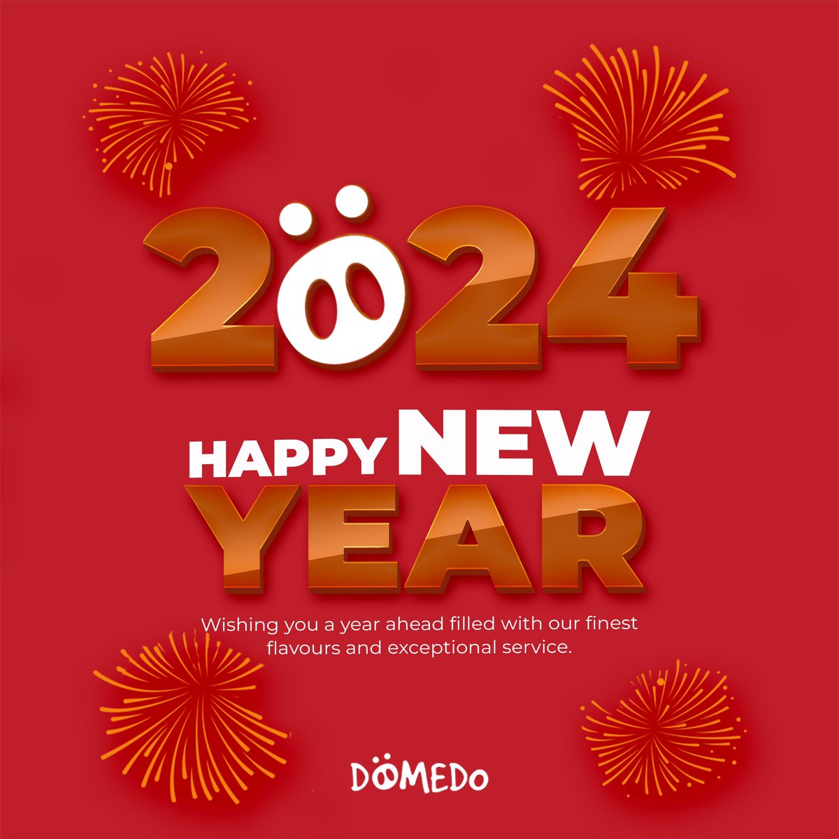 _domedo_'s tweet photo. Happy new year🎆 We’re as elated as ever to keep serving you amazing meals this year as well. Let’s create memories together🥹🤍🎊 #fortheloveofdomedo #wearedomedo #happynewyear https://t.co/vQcDWqkzAi