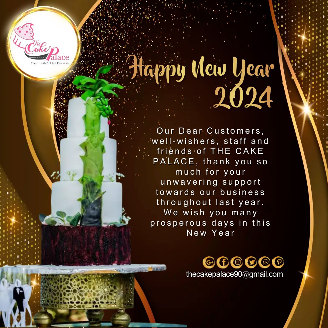 CakePalaceUG's tweet photo. Dear esteemed clients, you're the best thing that's happened to us in the last 12 months. Thank you so much for keeping us going. May this new year that's unfolding bring your exceeding joy and opportunities. Much love from all of us at #TheCakePalace. Happy new year to you all. https://t.co/7QCOUrGPC7