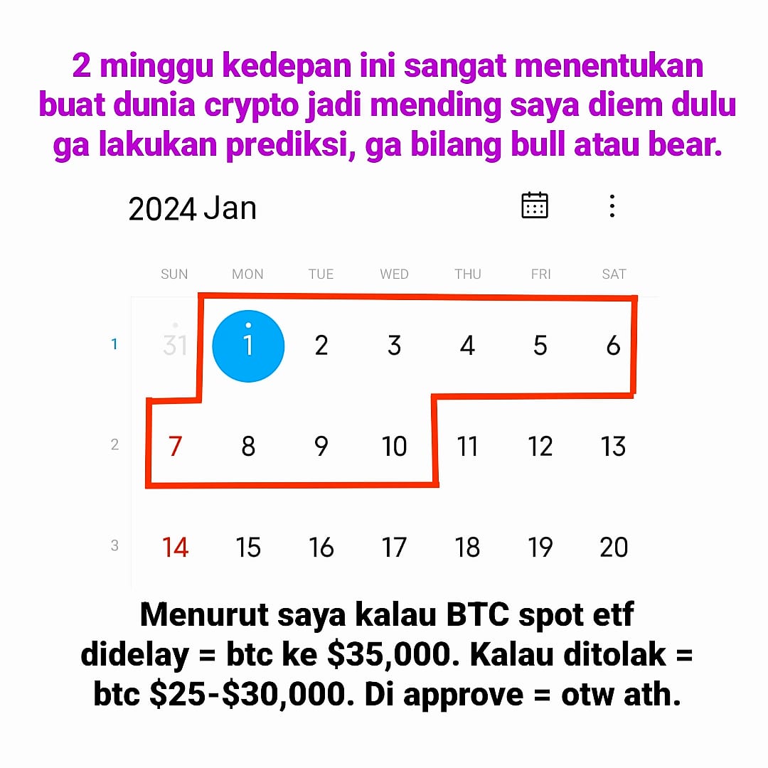 kaptencrypto707's tweet photo. #Bitcoin spot etf.
Didelay = $35,000.
Ditolak = $25-30,000.
Diterima = otw ath. https://t.co/Hv1aC0WCKO