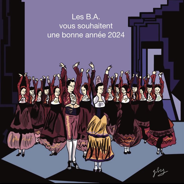 LesBalletomanes's tweet photo. Belle année les balletomanes ! Que 2024 vous amène de la danse, de la danse et de la danse ✨ 
.
.
🖍️ @jibeyatelier 
#balletomanesanonymes https://t.co/Slp2SLFhFx